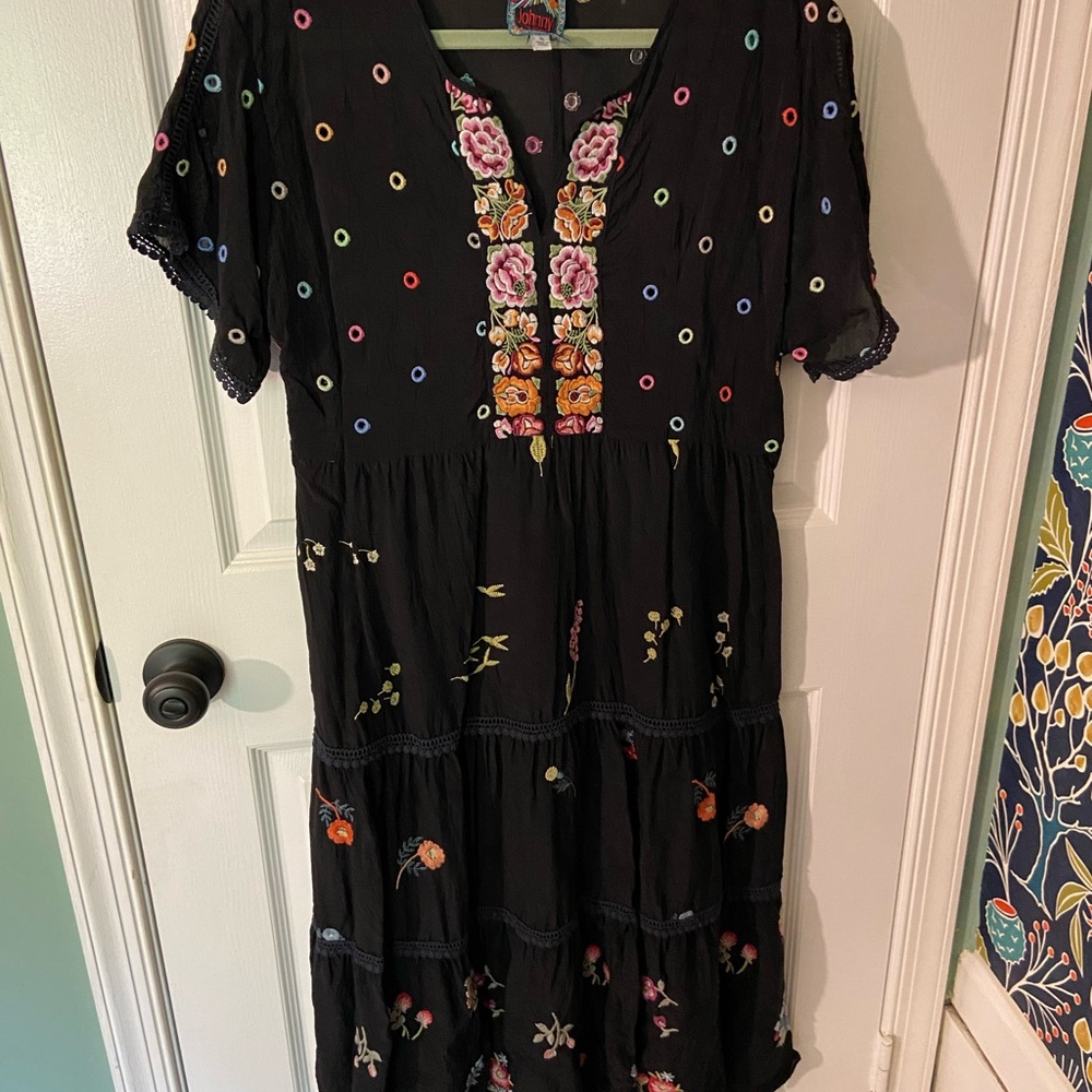 Johnny Was Floral Embroidered Dress